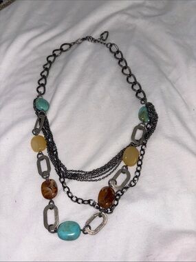 Multi-Color Beaded Multi-Chain Statement Nine West Necklace